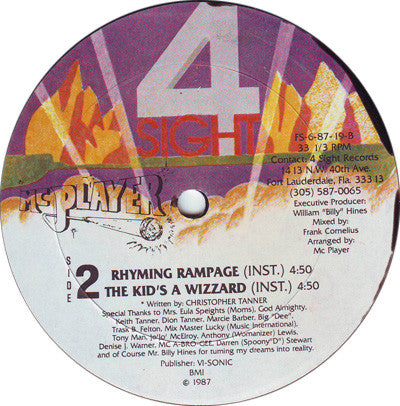MC Player : Rhyming Rampage / The Kid's A Wizzard (12")