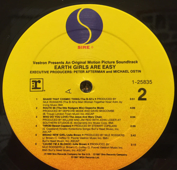 Various : Earth Girls Are Easy (Original Motion Picture Soundtrack) (LP, Album, All)
