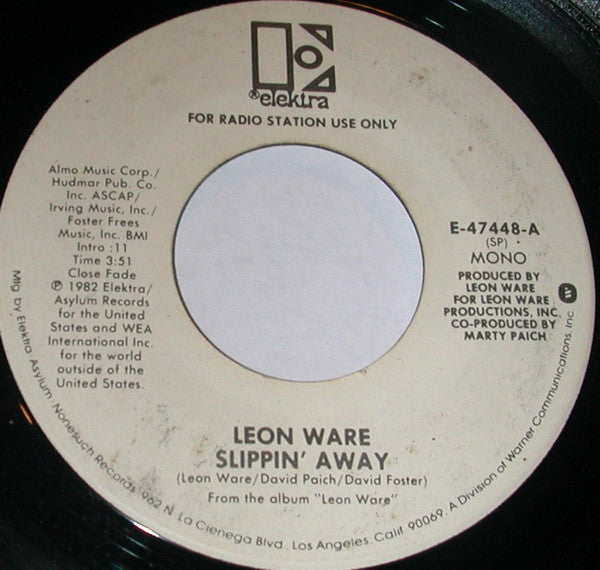 Leon Ware : Slippin' Away (7", Mono, Promo, SP)