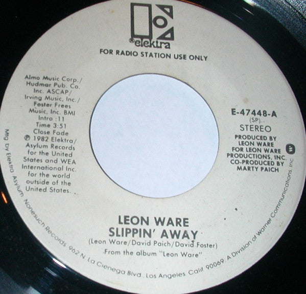 Leon Ware : Slippin' Away (7", Mono, Promo, SP)