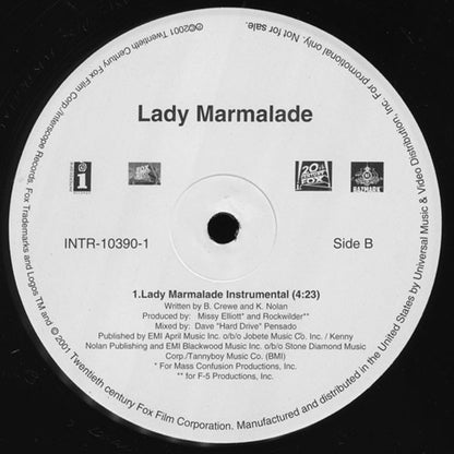 Christina Aguilera, Lil' Kim, Mya And Pink* : Lady Marmalade (12", Promo)