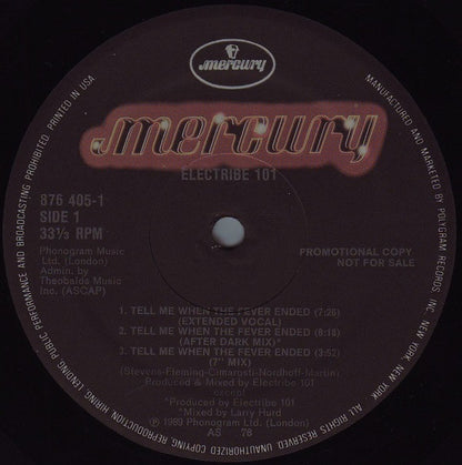 Electribe 101 : Tell Me When The Fever Ended (12", Promo)