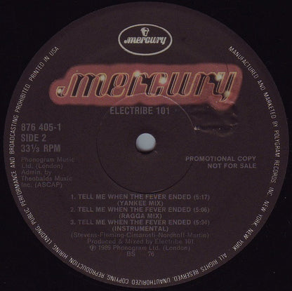 Electribe 101 : Tell Me When The Fever Ended (12", Promo)