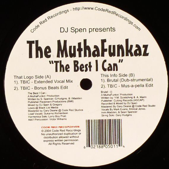 DJ Spen Presents The MuthaFunkaz* : The Best I Can (12")