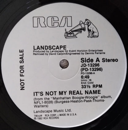Landscape : It's Not My Real Name (Remixed Version) (12", Promo)