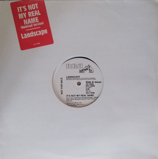 Landscape : It's Not My Real Name (Remixed Version) (12", Promo)