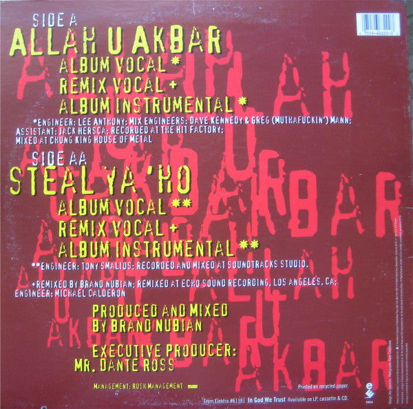 Brand Nubian : Allah U Akbar (12", Single)