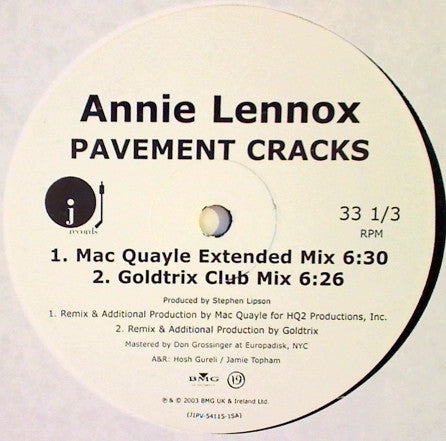 Annie Lennox : Pavement Cracks (2x12", Promo)