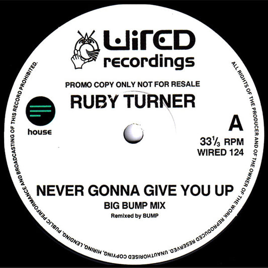 Ruby Turner : Never Gonna Give You Up (12", Promo)