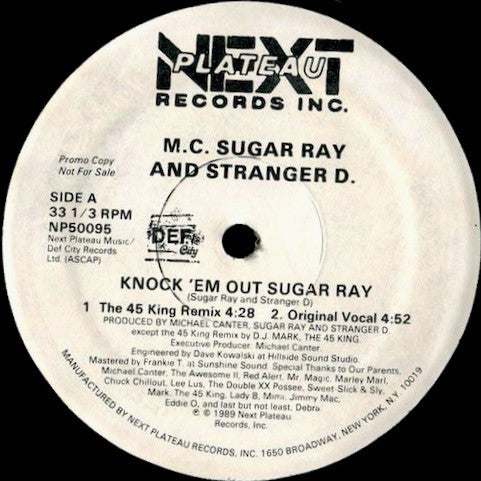 MC Sugar Ray & Stranger D : Knock 'Em Out Sugar Ray (12", Promo)