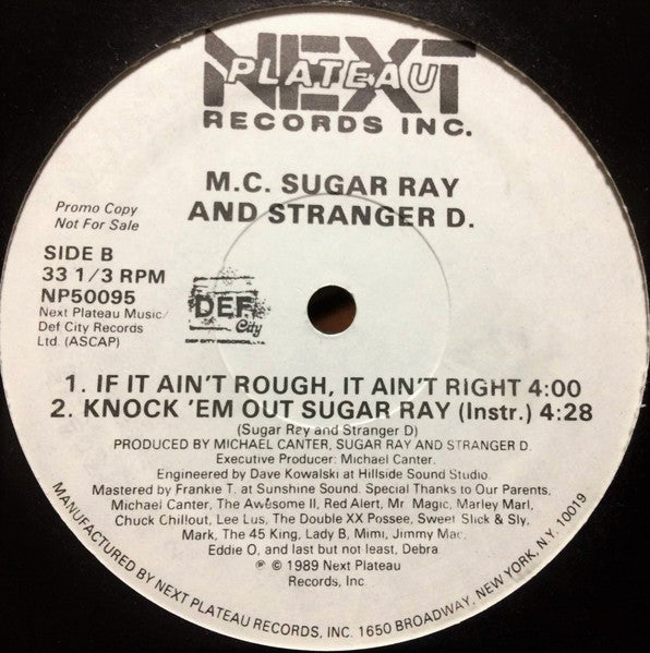 MC Sugar Ray & Stranger D : Knock 'Em Out Sugar Ray (12", Promo)
