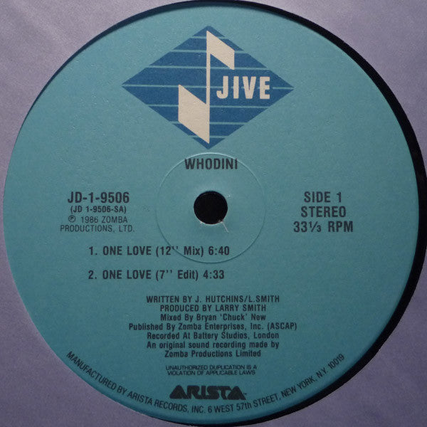 Whodini : One Love (12")