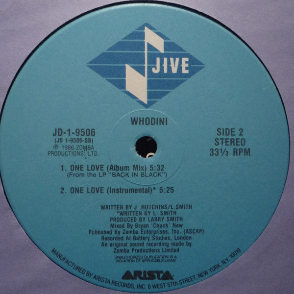 Whodini : One Love (12")