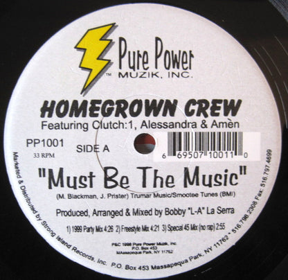 Homegrown Crew : Must Be The Music (12")