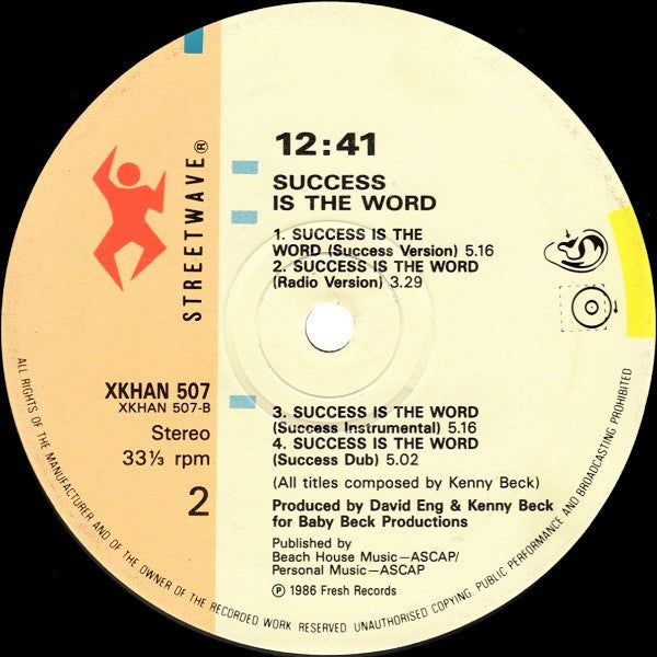 Just-Ice / 12:41 : Put That Record Back On / Success Is The Word (12")