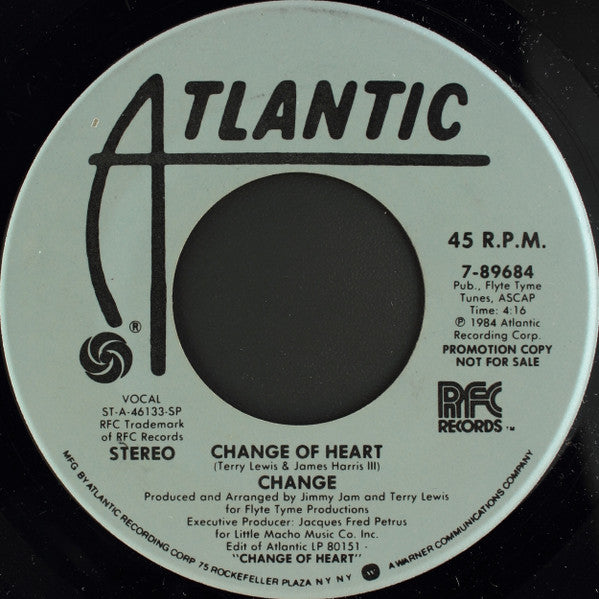 Change : Change Of Heart (7", Mono, Promo)