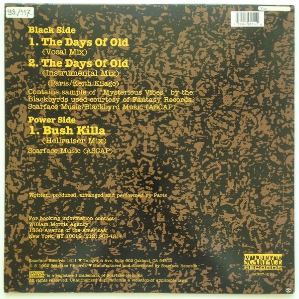 Paris (2) : The Days Of Old (12")