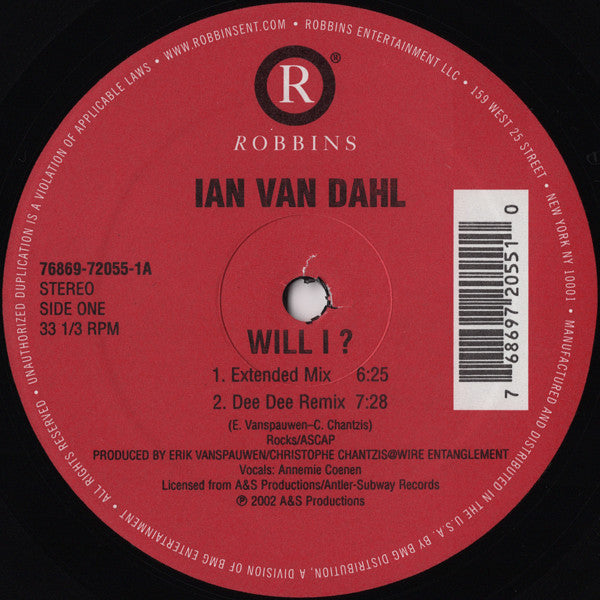 Ian Van Dahl : Will I ? (12", Single)