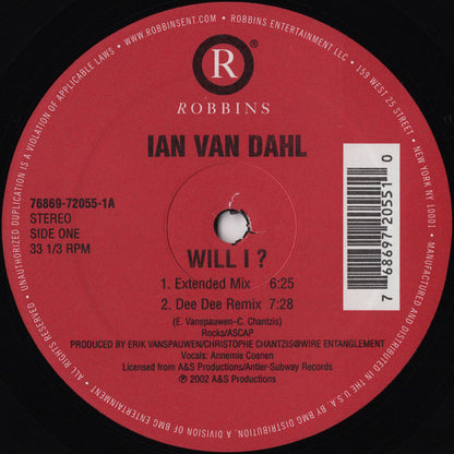 Ian Van Dahl : Will I ? (12", Single)