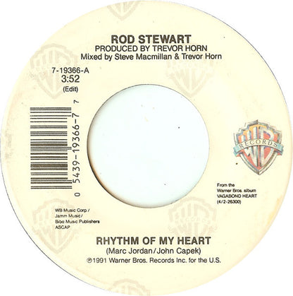 Rod Stewart : Rhythm Of My Heart (7", Single)