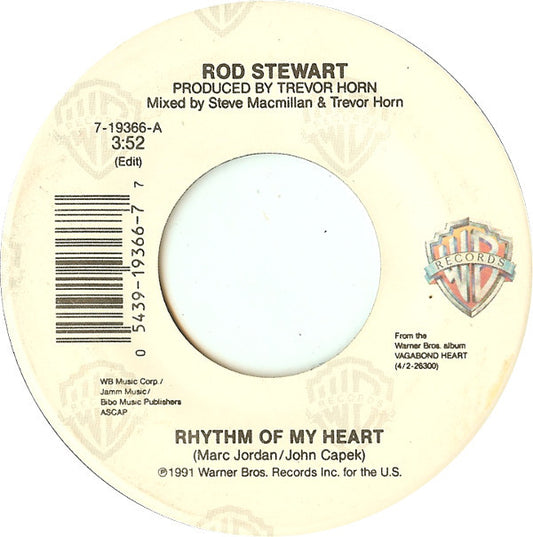 Rod Stewart : Rhythm Of My Heart (7", Single)