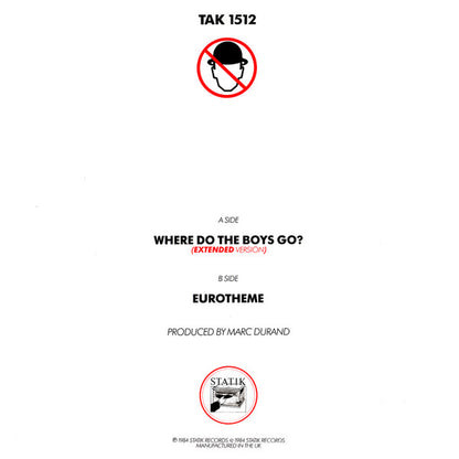 Men Without Hats : Where Do The Boys Go? (Extended Version) (12")