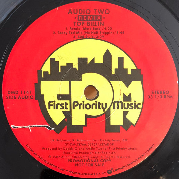 Audio Two : Top Billin (Remix) (12", Promo)