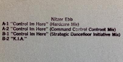 Nitzer Ebb : Control Im Here Edition Number One (Command Control Confront) (12", W/Lbl)