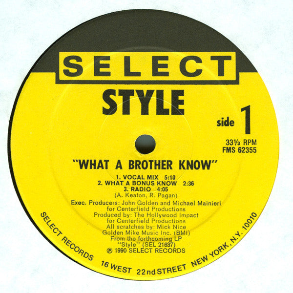 Style (2) : What A Brother Know (12", Single)