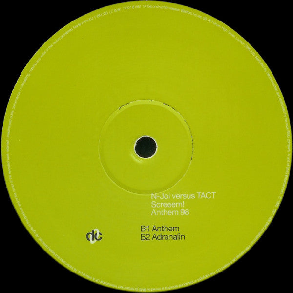 N-Joi Versus Tact : Screeem! (Anthem 98) (12", Single)