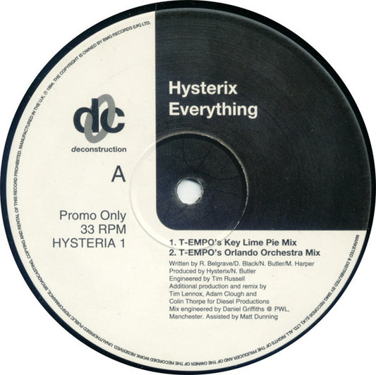 Hysterix : Everything (12", Promo)