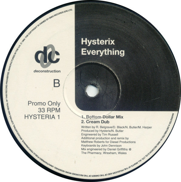 Hysterix : Everything (12", Promo)