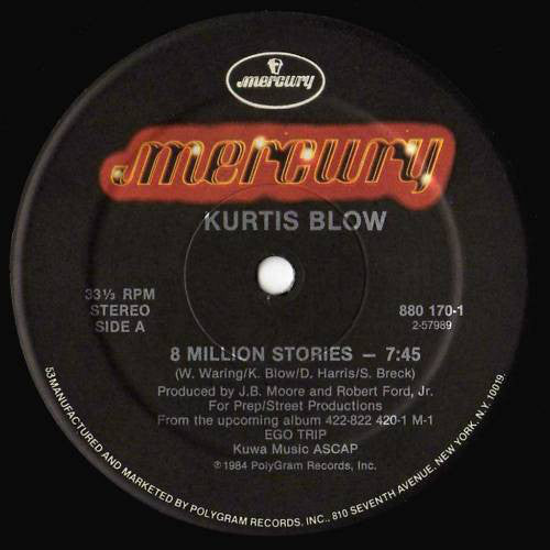 Kurtis Blow : 8 Million Stories / AJ Scratch (12")