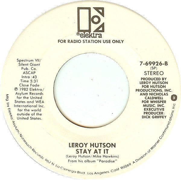 Leroy Hutson : Paradise (7", Promo)