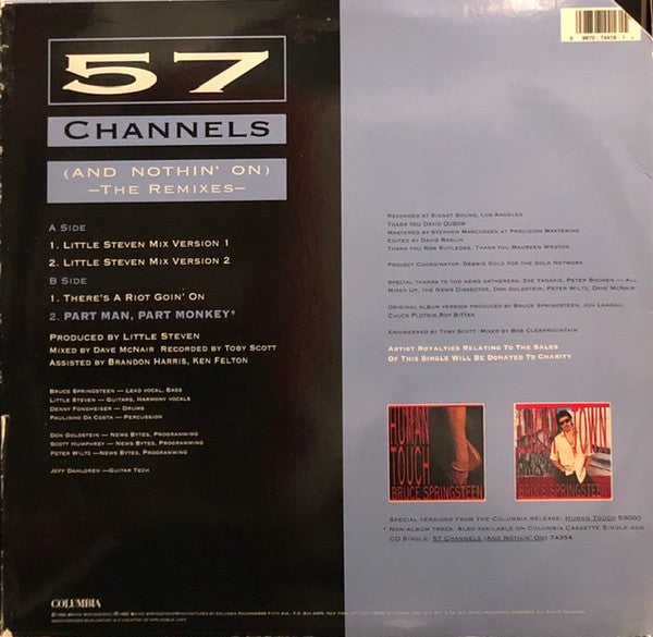 Bruce Springsteen : 57 Channels (And Nothin' On) (The Remixes) (12", Single)