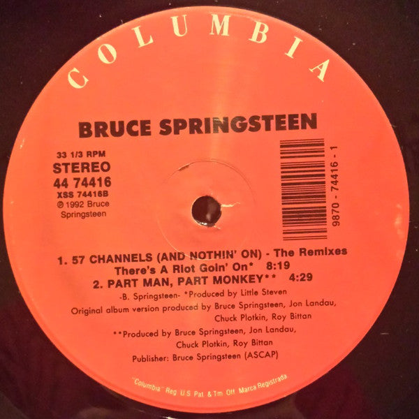 Bruce Springsteen : 57 Channels (And Nothin' On) (The Remixes) (12", Single)