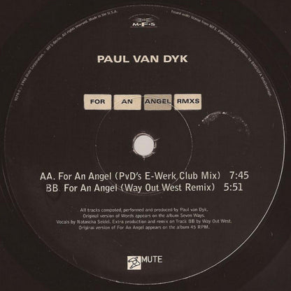 Paul van Dyk : Words / For An Angel (Rmxs) (12")