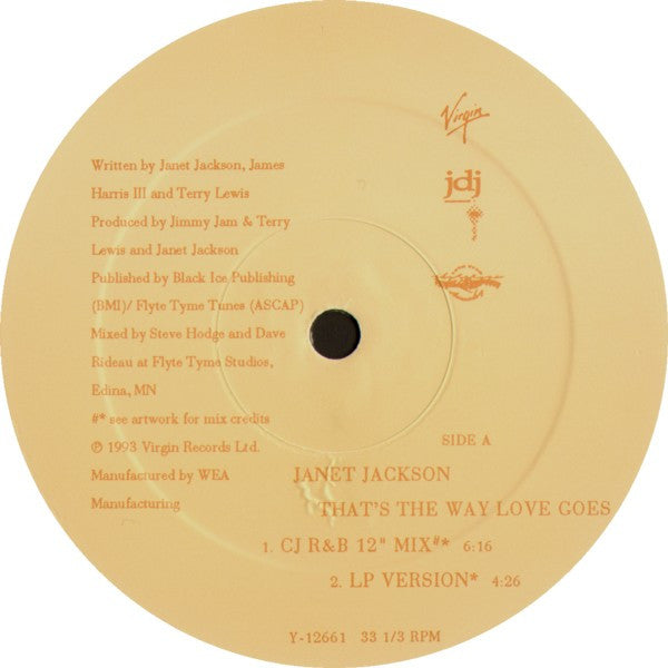 Janet Jackson : That's The Way Love Goes (12", Single)