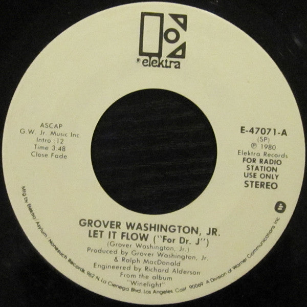 Grover Washington, Jr. : Let It Flow (For "Dr. J") (7", Single, Promo)