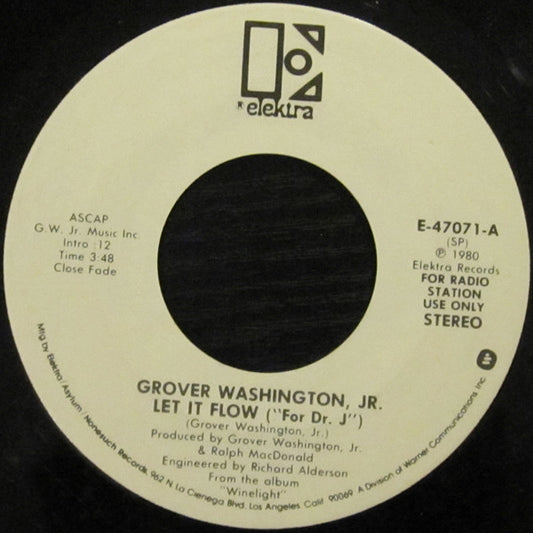Grover Washington, Jr. : Let It Flow (For "Dr. J") (7", Single, Promo)