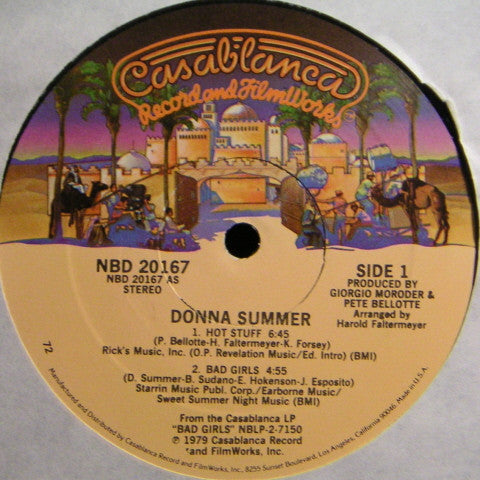 Donna Summer : Hot Stuff / Bad Girls (12", S/Sided, Mixed, 72)
