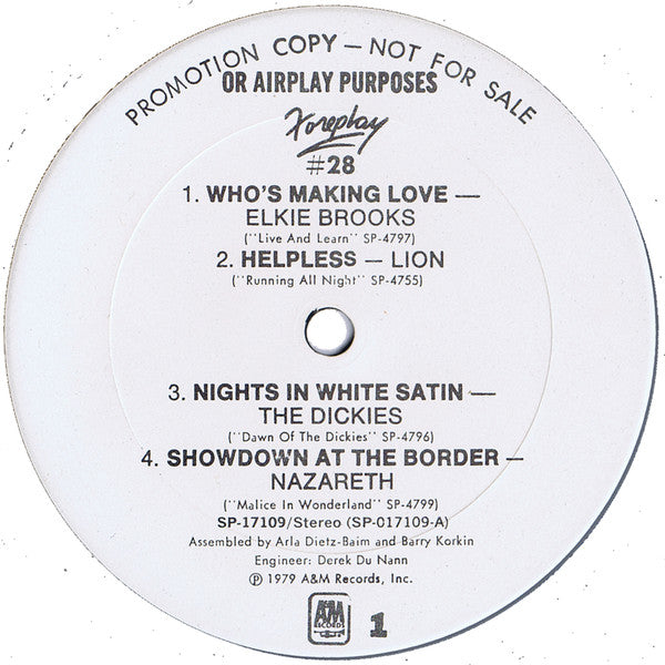 Various : Foreplay #28: A&M's Pre-Release Sampler (LP, Promo, Smplr)