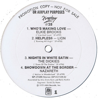 Various : Foreplay #28: A&M's Pre-Release Sampler (LP, Promo, Smplr)