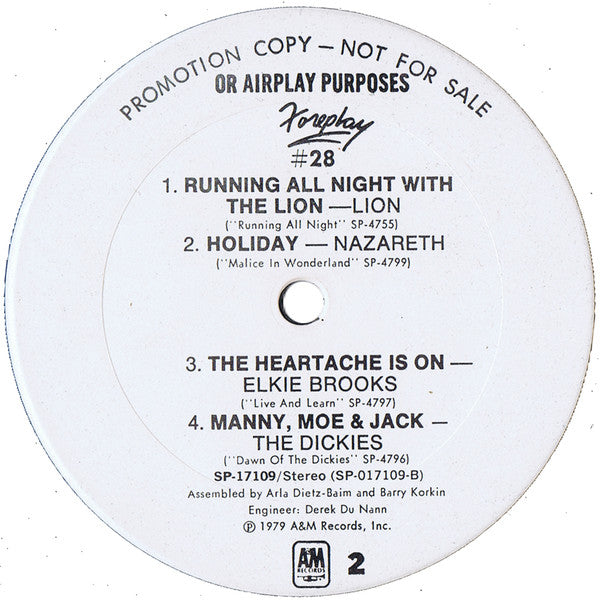 Various : Foreplay #28: A&M's Pre-Release Sampler (LP, Promo, Smplr)