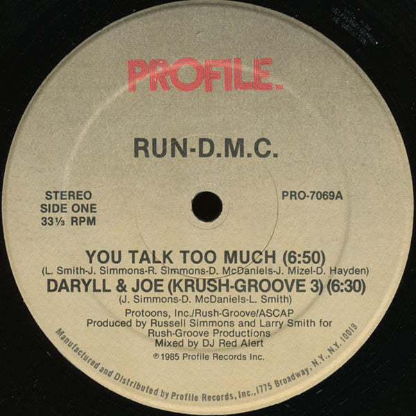 Run-DMC : You Talk Too Much / Daryll & Joe (Krush-Groove 3) (12")