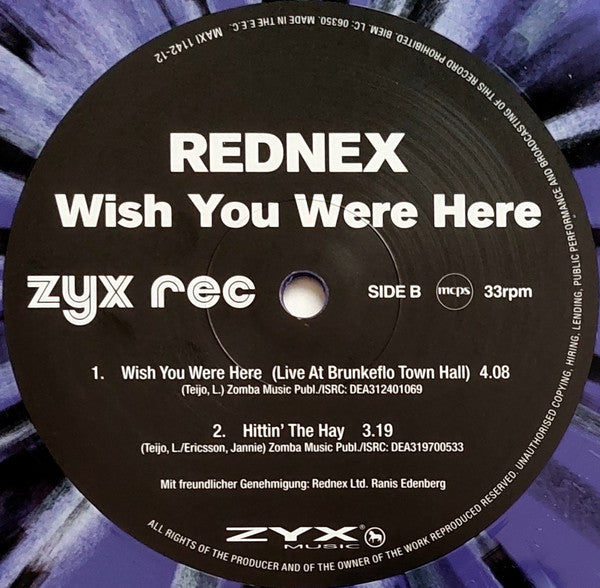 Rednex : Wish You Were Here (12", Maxi, RE, Col)