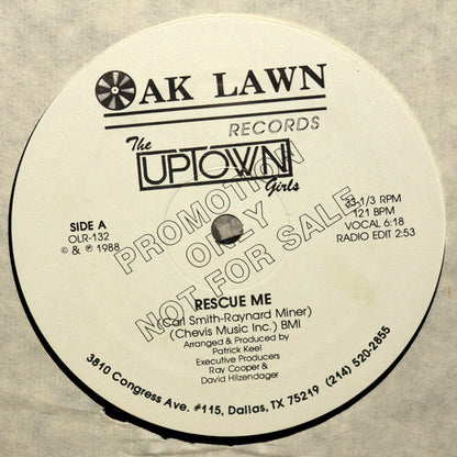 The Uptown Girls : Rescue Me (12", Promo)