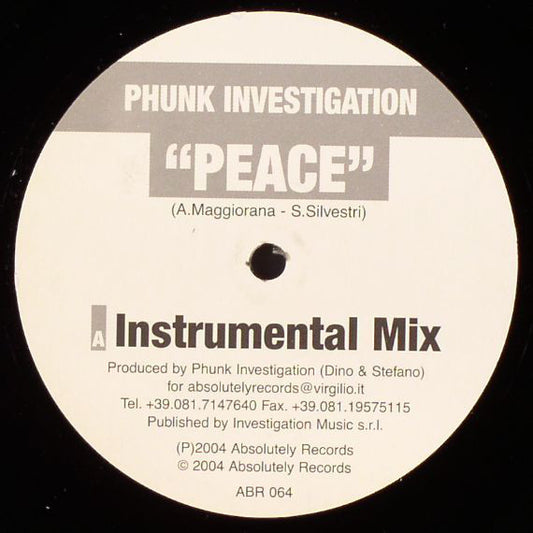 Phunk Investigation : Peace (12")