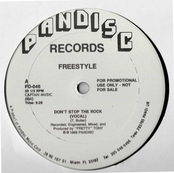 Freestyle : Don't Stop The Rock (12", Promo, RE)