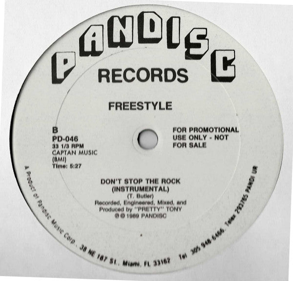Freestyle : Don't Stop The Rock (12", Promo, RE)